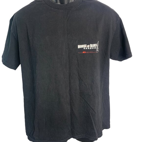 Vintage Mens House Of Blues Anaheim California Crewneck Short Sleeve Sz L Black - Picture 2 of 4